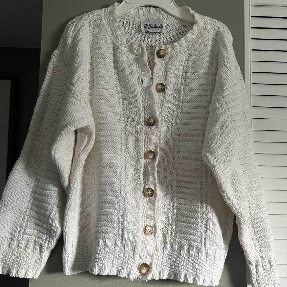 White Button-Up Cardigan